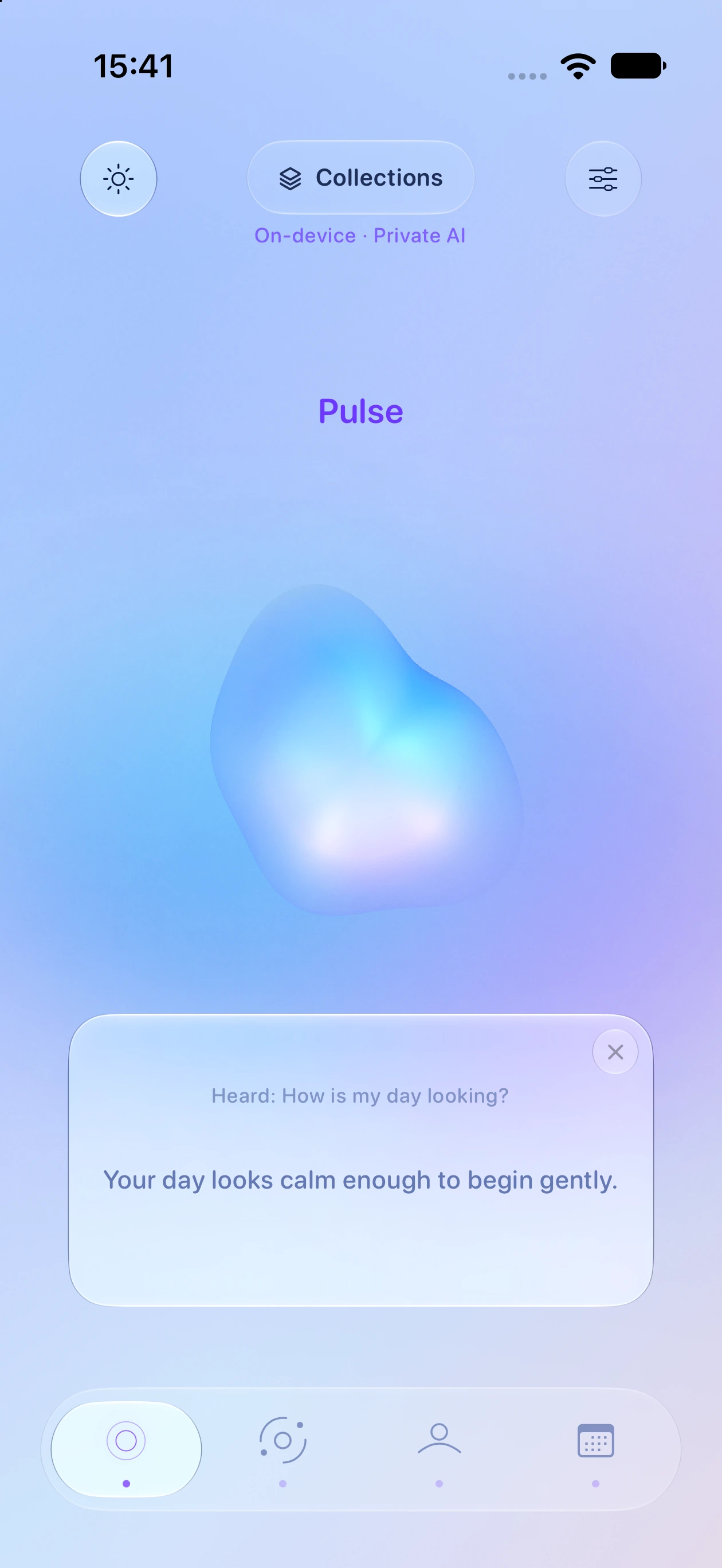 Your Pulse Conversation interface from the current iPhone Air simulator build