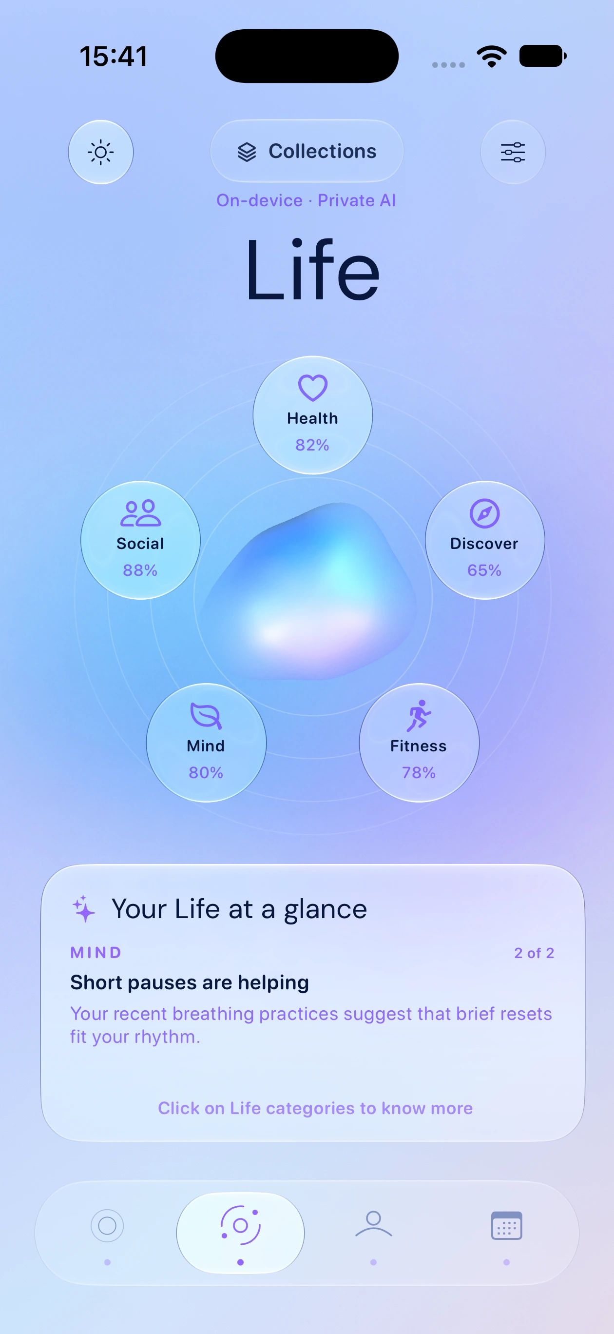 Your Pulse Overview interface from the current iPhone Air simulator build